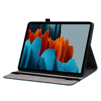 For Samsung Galaxy Tab S8+ / S7+ / S7 FE Butterfly Rose Embossed Leather Tablet Case(Dark Blue) by buy2fix