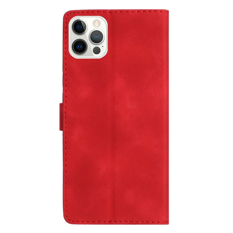 For iPhone 16 Pro Flower Butterfly Embossing Pattern Leather Phone Case(Red) by buy2fix