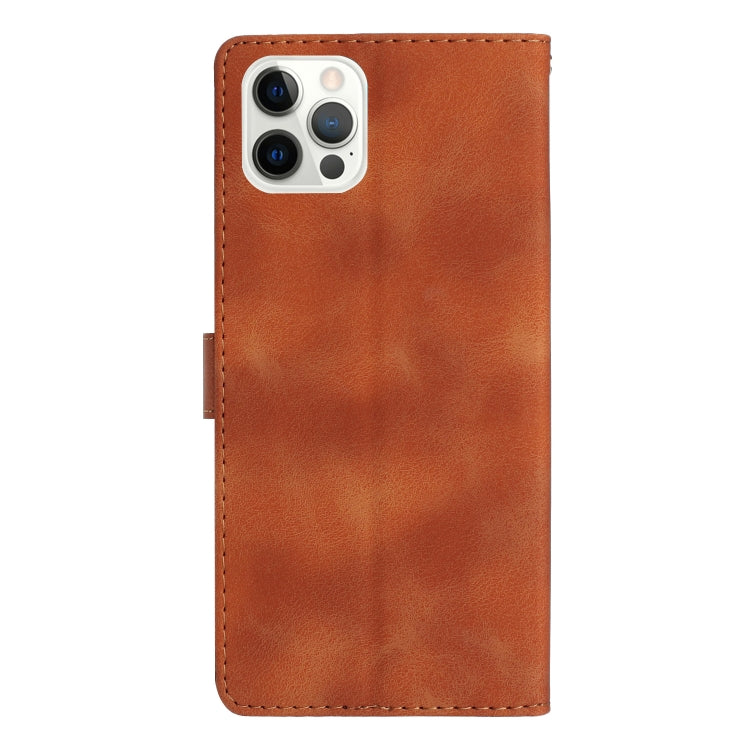 For iPhone 16 Pro Flower Butterfly Embossing Pattern Leather Phone Case(Brown) by buy2fix