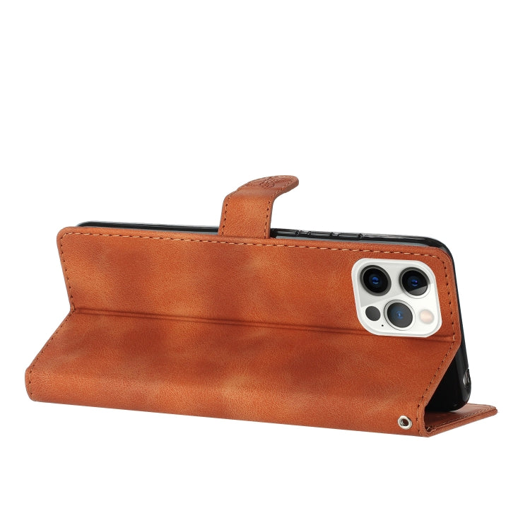 For iPhone 16 Pro Flower Butterfly Embossing Pattern Leather Phone Case(Brown) by buy2fix