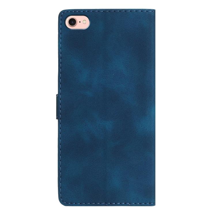 For iPhone 16e Flower Butterfly Embossing Pattern Leather Phone Case(Blue) - iPhone 16e Cases by buy2fix | Online Shopping UK | buy2fix