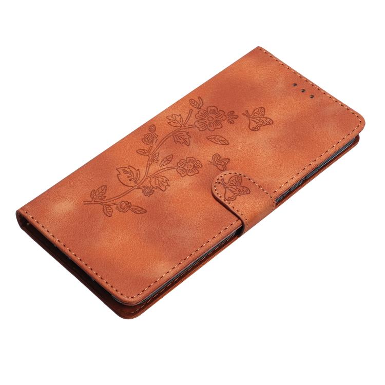 For iPhone Air Flower Butterfly Embossing Pattern Leather Phone Case(Brown) - iPhone Air Cases by buy2fix | Online Shopping UK | buy2fix