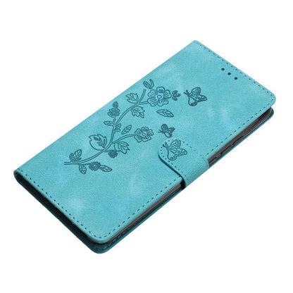 For iPhone Air Flower Butterfly Embossing Pattern Leather Phone Case(Sky Blue) - iPhone Air Cases by buy2fix | Online Shopping UK | buy2fix