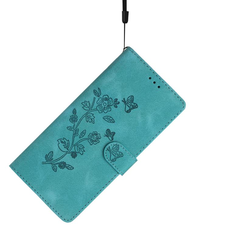 For iPhone Air Flower Butterfly Embossing Pattern Leather Phone Case(Sky Blue) - iPhone Air Cases by buy2fix | Online Shopping UK | buy2fix