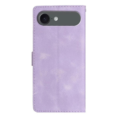 For iPhone Air Flower Butterfly Embossing Pattern Leather Phone Case(Purple) - iPhone Air Cases by buy2fix | Online Shopping UK | buy2fix