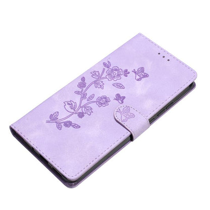 For iPhone Air Flower Butterfly Embossing Pattern Leather Phone Case(Purple) - iPhone Air Cases by buy2fix | Online Shopping UK | buy2fix