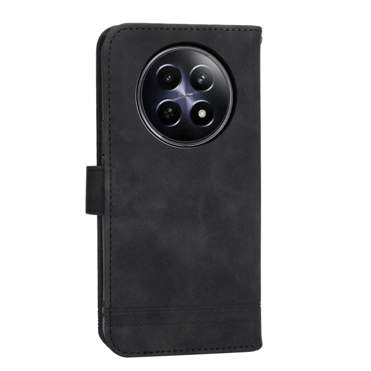 For Realme 12 5G Dierfeng Dream Line TPU Hybrid PU Leather Phone Case(Black) - Realme Cases by buy2fix | Online Shopping UK | buy2fix