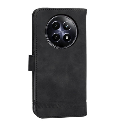 For Realme 12 5G Dierfeng Dream Line TPU Hybrid PU Leather Phone Case(Black) - Realme Cases by buy2fix | Online Shopping UK | buy2fix