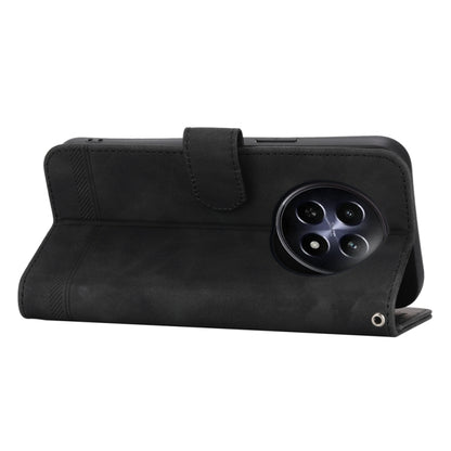 For Realme 12 5G Dierfeng Dream Line TPU Hybrid PU Leather Phone Case(Black) - Realme Cases by buy2fix | Online Shopping UK | buy2fix