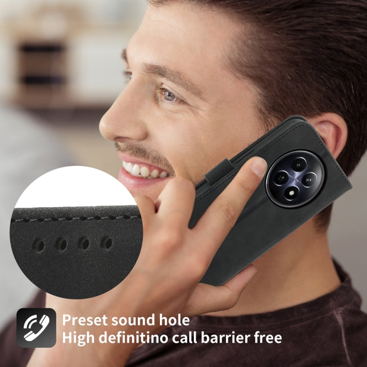 For Realme 12 5G Dierfeng Dream Line TPU Hybrid PU Leather Phone Case(Black) - Realme Cases by buy2fix | Online Shopping UK | buy2fix