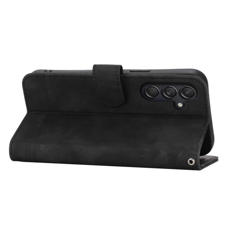 For Samsung Galaxy M55 Dierfeng Dream Line TPU + PU Leather Phone Case(Black) by buy2fix