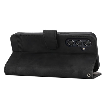 For Samsung Galaxy M55 Dierfeng Dream Line TPU + PU Leather Phone Case(Black) by buy2fix