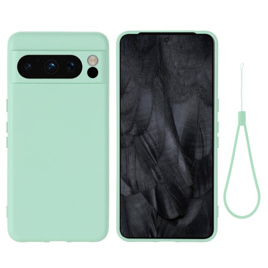 For Google Pixel 8 Pro Solid Color Liquid Silicone Dropproof Full Coverage Phone Case(Green)