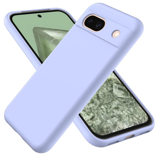 For Google Pixel 8a Solid Color Liquid Silicone Dropproof Full Coverage Phone Case(Purple)