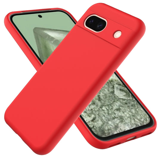 For Google Pixel 8a Solid Color Liquid Silicone Dropproof Full Coverage Phone Case(Red)