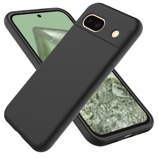 For Google Pixel 8a Solid Color Liquid Silicone Dropproof Full Coverage Phone Case(Black)