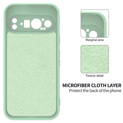 For Google Pixel 9 Pro Pure Color Liquid Silicone Shockproof Phone Case(Green) - Google Cases by buy2fix | Online Shopping UK | buy2fix