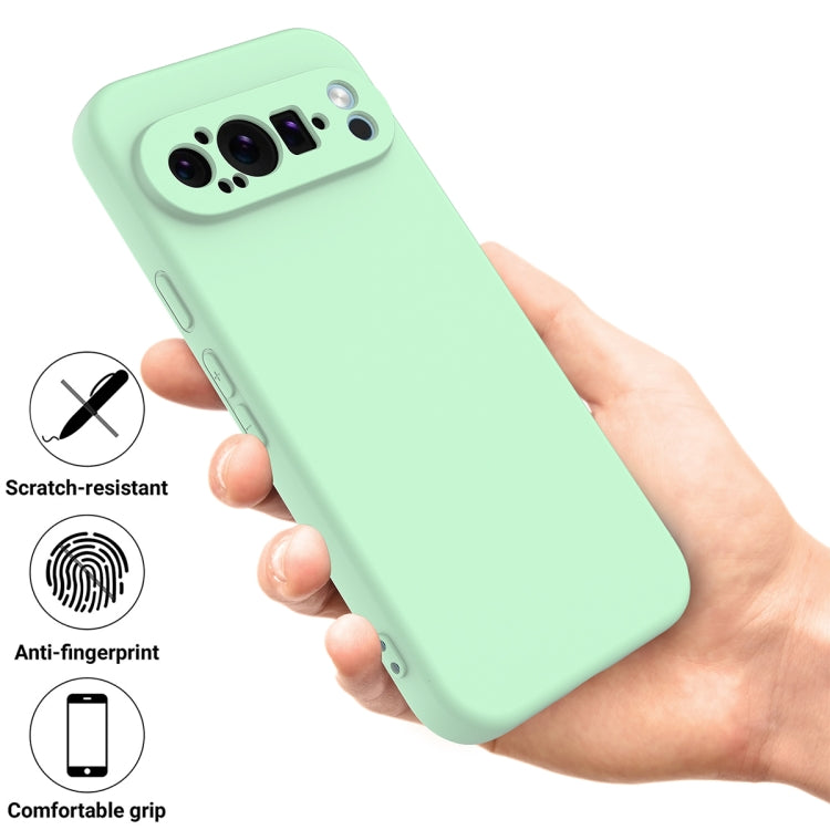 For Google Pixel 9 Pro XL Pure Color Liquid Silicone Shockproof Phone Case(Green) by buy2fix