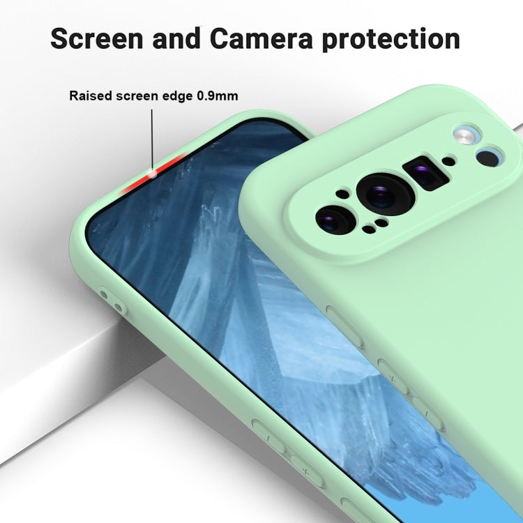 For Google Pixel 9 Pro XL Pure Color Liquid Silicone Shockproof Phone Case(Green) by buy2fix