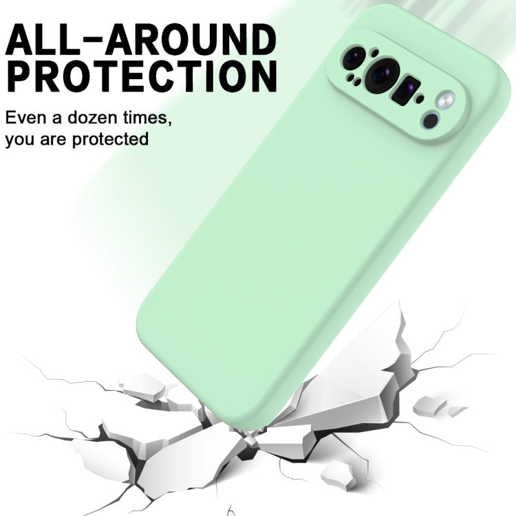 For Google Pixel 9 Pro XL Pure Color Liquid Silicone Shockproof Phone Case(Green) by buy2fix