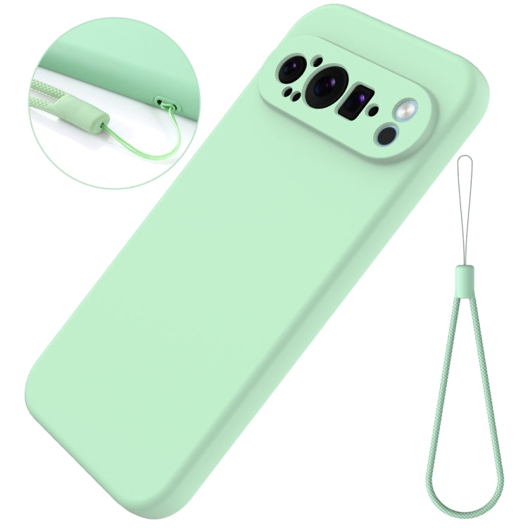 For Google Pixel 9 Pro XL Pure Color Liquid Silicone Shockproof Phone Case(Green) by buy2fix