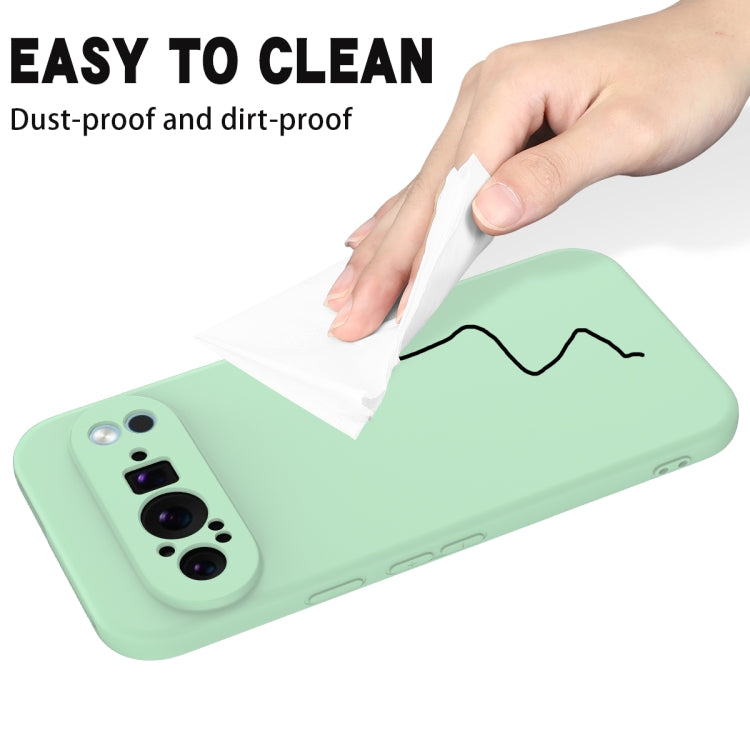 For Google Pixel 9 Pro XL Pure Color Liquid Silicone Shockproof Phone Case(Green) by buy2fix