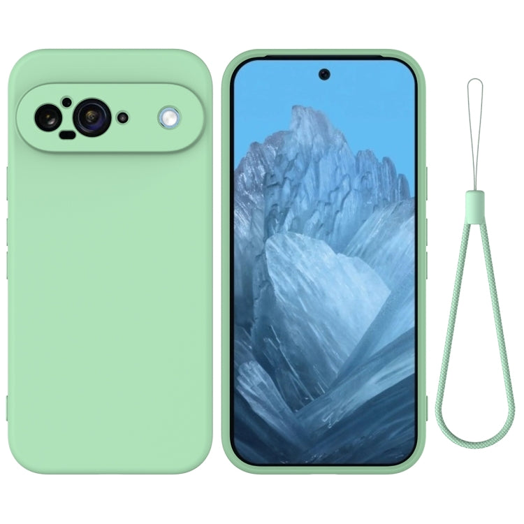 For Google Pixel 9 Pure Color Liquid Silicone Shockproof Phone Case(Green) by buy2fix
