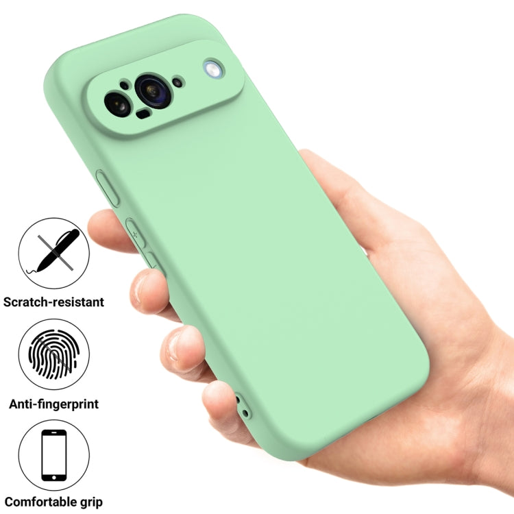 For Google Pixel 9 Pure Color Liquid Silicone Shockproof Phone Case(Green) by buy2fix