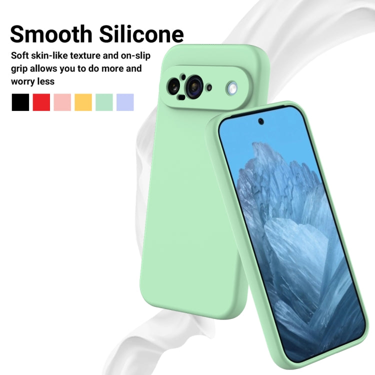 For Google Pixel 9 Pure Color Liquid Silicone Shockproof Phone Case(Green) by buy2fix