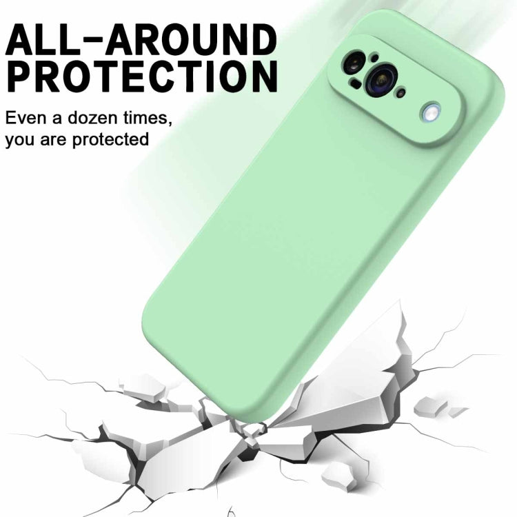 For Google Pixel 9 Pure Color Liquid Silicone Shockproof Phone Case(Green) by buy2fix