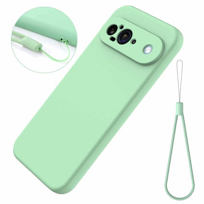 For Google Pixel 9 Pure Color Liquid Silicone Shockproof Phone Case(Green) by buy2fix