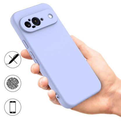 For Google Pixel 9 Pure Color Liquid Silicone Shockproof Phone Case(Purple) by buy2fix