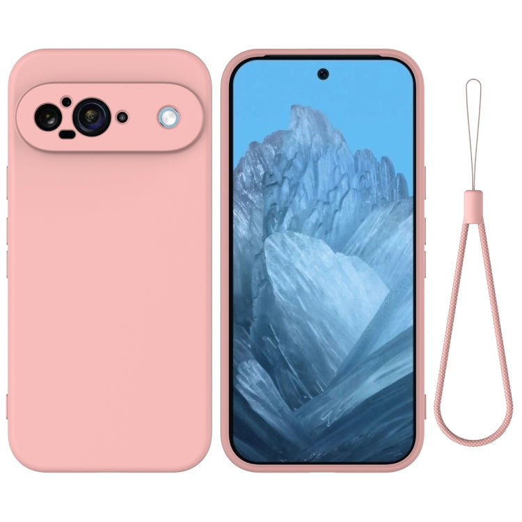 For Google Pixel 9 Pure Color Liquid Silicone Shockproof Phone Case(Pink) by buy2fix