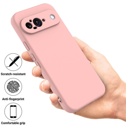 For Google Pixel 9 Pure Color Liquid Silicone Shockproof Phone Case(Pink) by buy2fix