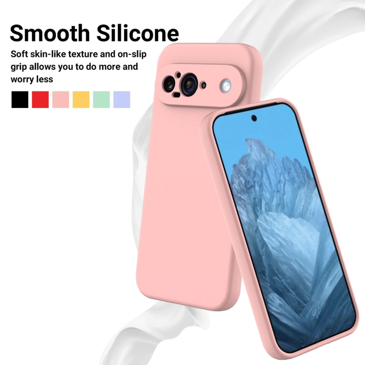 For Google Pixel 9 Pure Color Liquid Silicone Shockproof Phone Case(Pink) by buy2fix