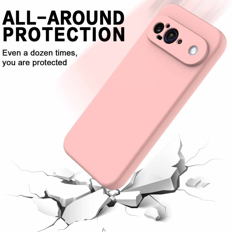 For Google Pixel 9 Pure Color Liquid Silicone Shockproof Phone Case(Pink) by buy2fix