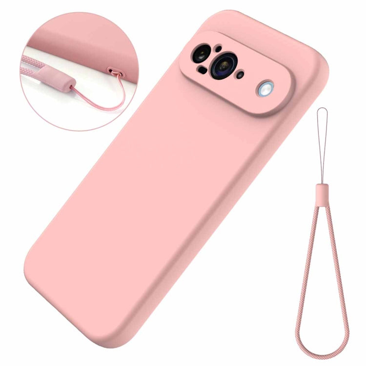 For Google Pixel 9 Pure Color Liquid Silicone Shockproof Phone Case(Pink) by buy2fix