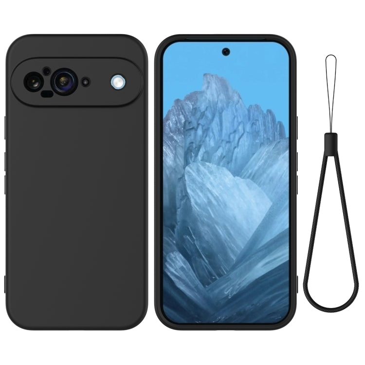 For Google Pixel 9 Pure Color Liquid Silicone Shockproof Phone Case(Black) by buy2fix