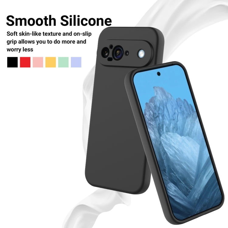 For Google Pixel 9 Pure Color Liquid Silicone Shockproof Phone Case(Black) by buy2fix