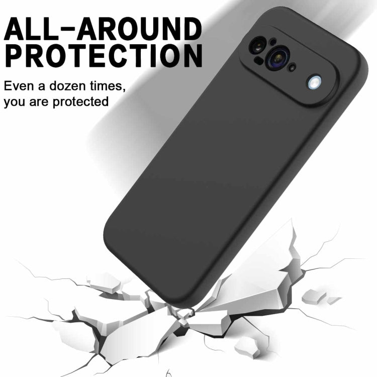 For Google Pixel 9 Pure Color Liquid Silicone Shockproof Phone Case(Black) by buy2fix