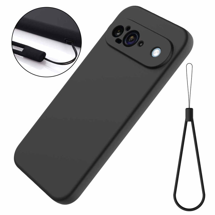 For Google Pixel 9 Pure Color Liquid Silicone Shockproof Phone Case(Black) by buy2fix