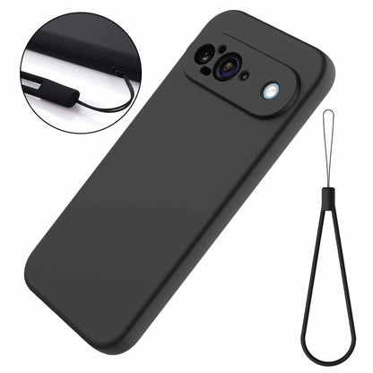 For Google Pixel 9 Pure Color Liquid Silicone Shockproof Phone Case(Black) by buy2fix