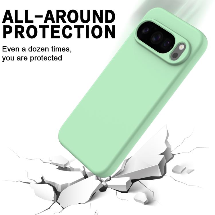 For Google Pixel 10 Pro XL Pure Color Liquid Silicone Shockproof Phone Case(Green) - Google Cases by buy2fix | Online Shopping UK | buy2fix