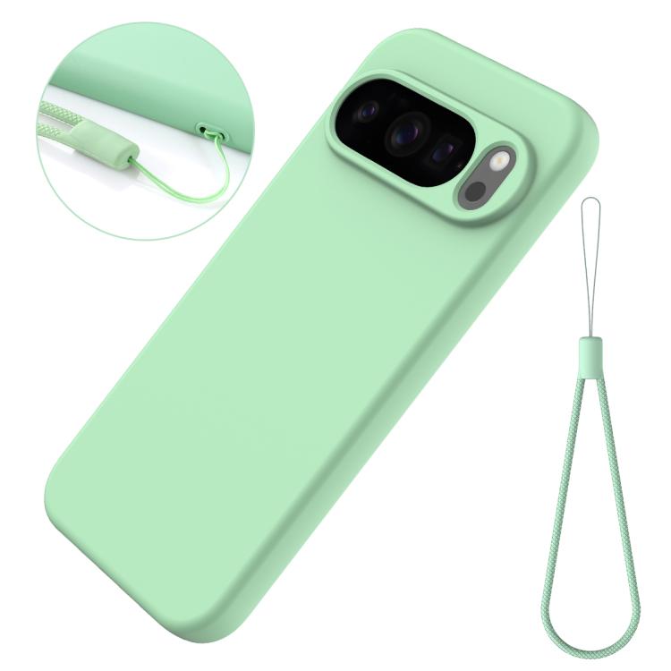 For Google Pixel 10 Pro XL Pure Color Liquid Silicone Shockproof Phone Case(Green) - Google Cases by buy2fix | Online Shopping UK | buy2fix