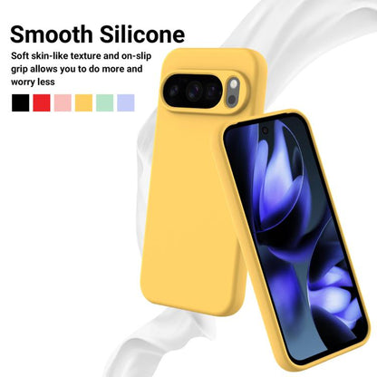 For Google Pixel 10 Pro XL Pure Color Liquid Silicone Shockproof Phone Case(Yellow) - Google Cases by buy2fix | Online Shopping UK | buy2fix