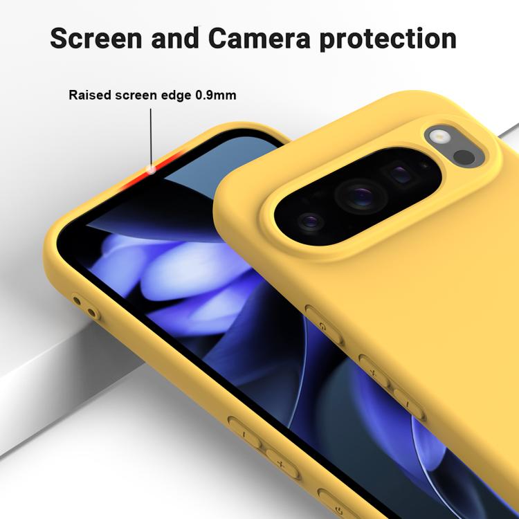 For Google Pixel 10 Pro XL Pure Color Liquid Silicone Shockproof Phone Case(Yellow) - Google Cases by buy2fix | Online Shopping UK | buy2fix
