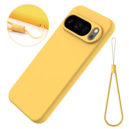 For Google Pixel 10 Pro XL Pure Color Liquid Silicone Shockproof Phone Case(Yellow) - Google Cases by buy2fix | Online Shopping UK | buy2fix