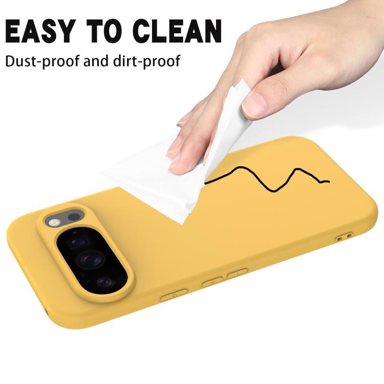 For Google Pixel 10 Pro XL Pure Color Liquid Silicone Shockproof Phone Case(Yellow) - Google Cases by buy2fix | Online Shopping UK | buy2fix