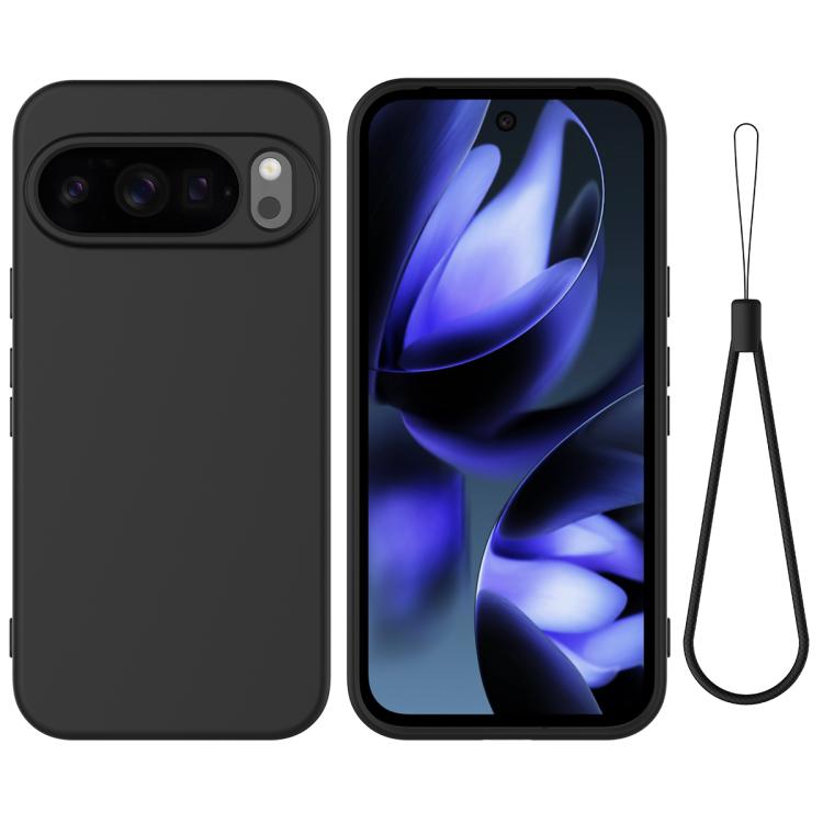 For Google Pixel 10 Pro XL Pure Color Liquid Silicone Shockproof Phone Case(Black) - Google Cases by buy2fix | Online Shopping UK | buy2fix