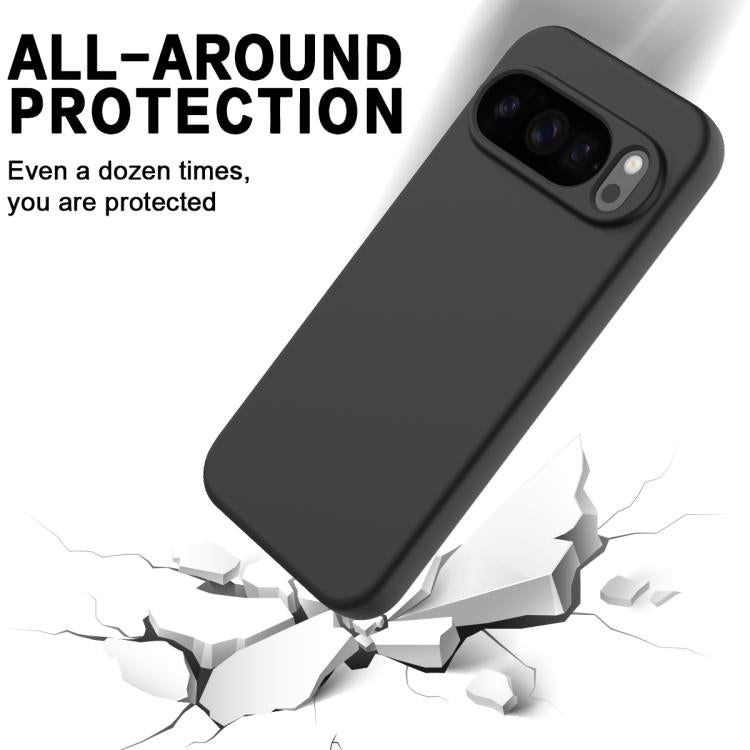 For Google Pixel 10 Pro XL Pure Color Liquid Silicone Shockproof Phone Case(Black) - Google Cases by buy2fix | Online Shopping UK | buy2fix